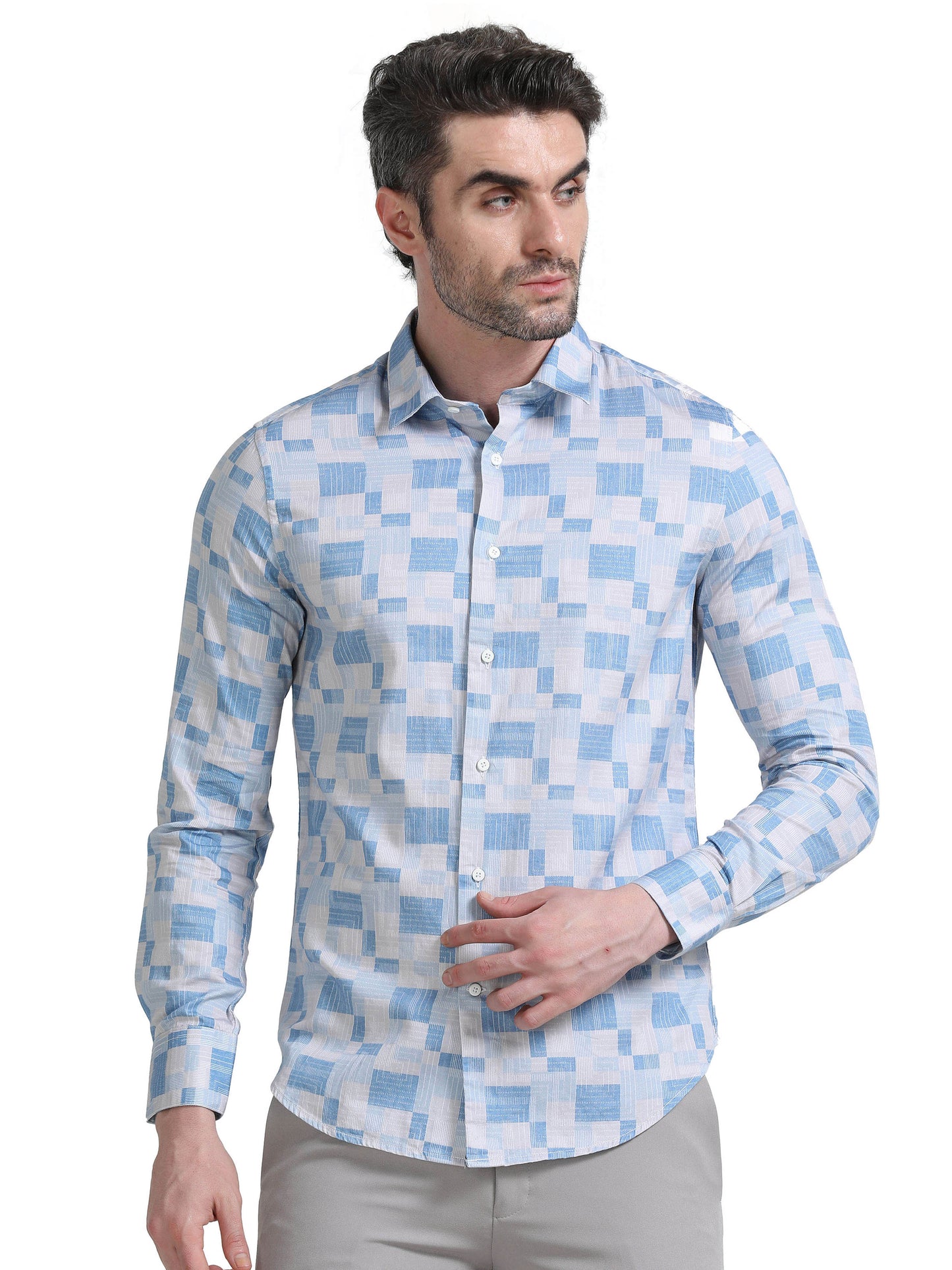 Nova Scottia Geometric printed shirt- Rubrix