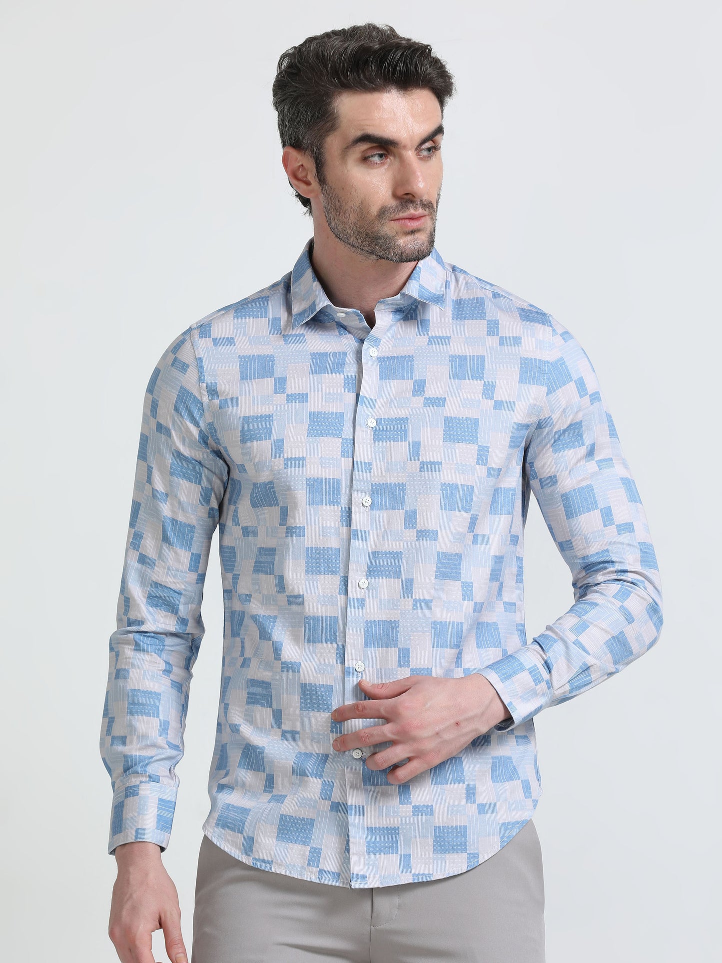 Nova Scottia Geometric printed shirt- Rubrix