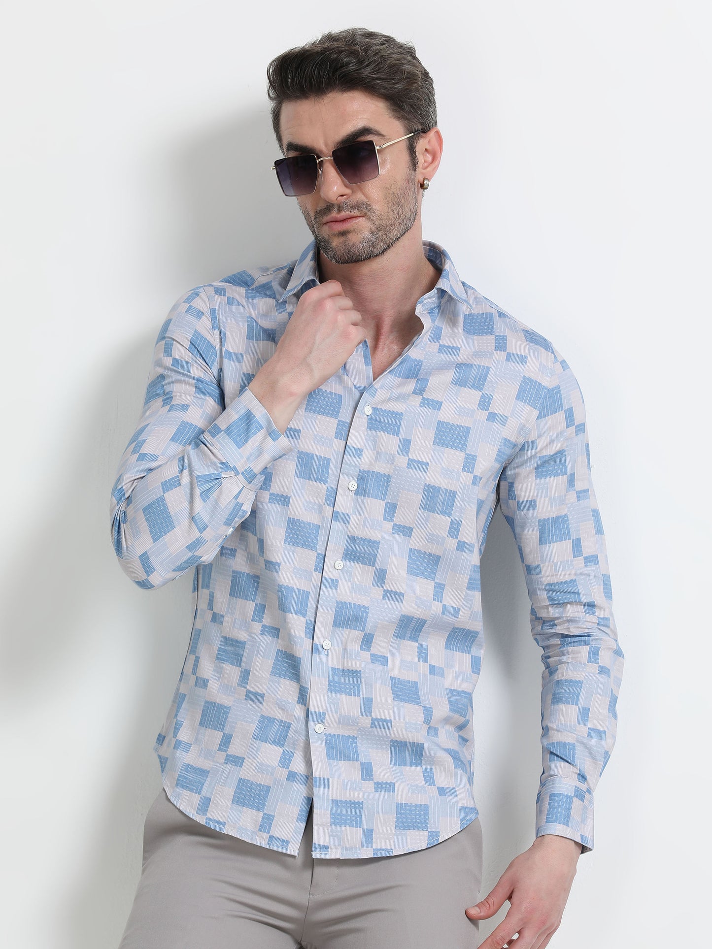 Nova Scottia Geometric printed shirt- Rubrix