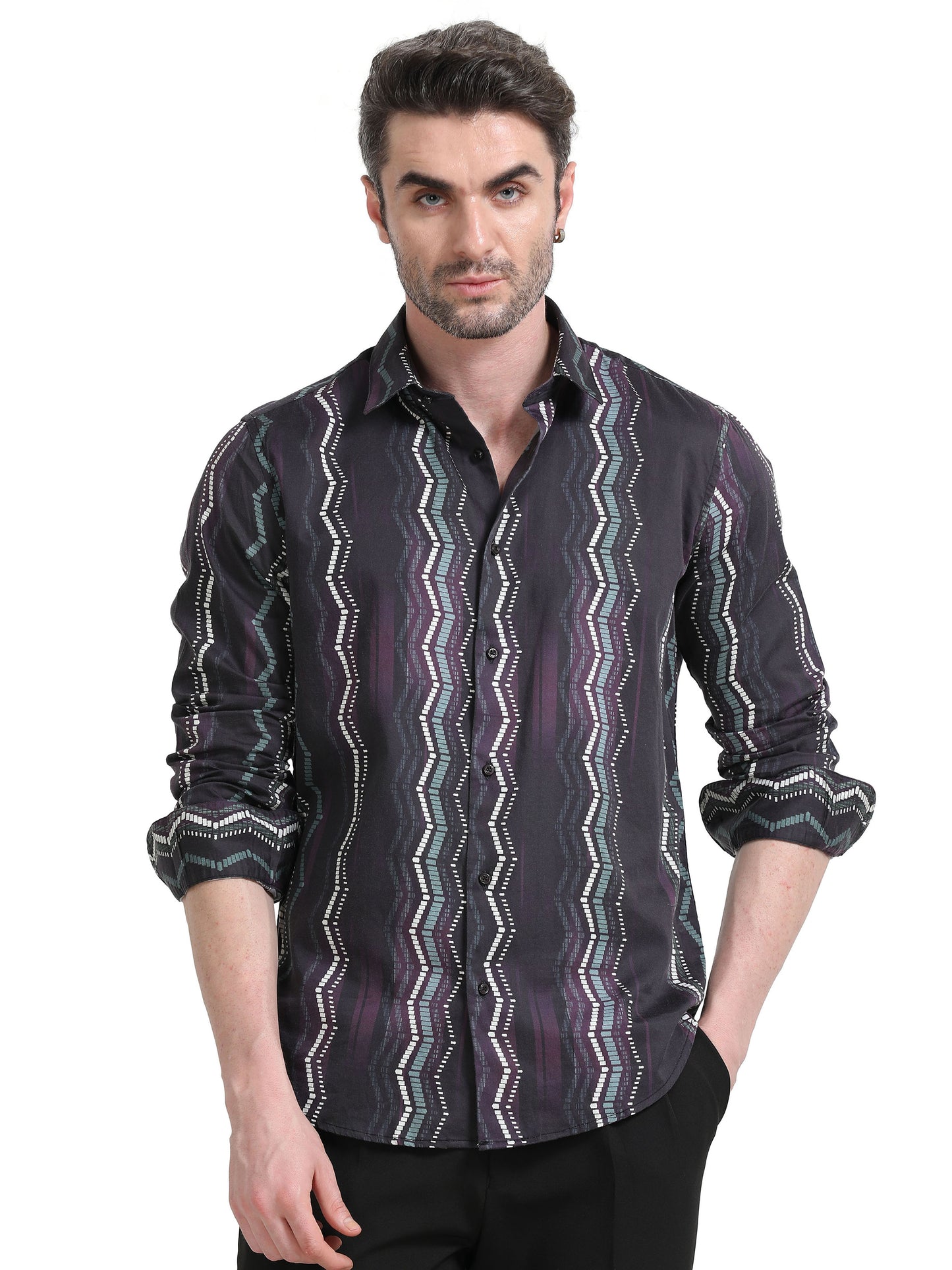 Nova Scottia Men’s casual shirt- Zigzag