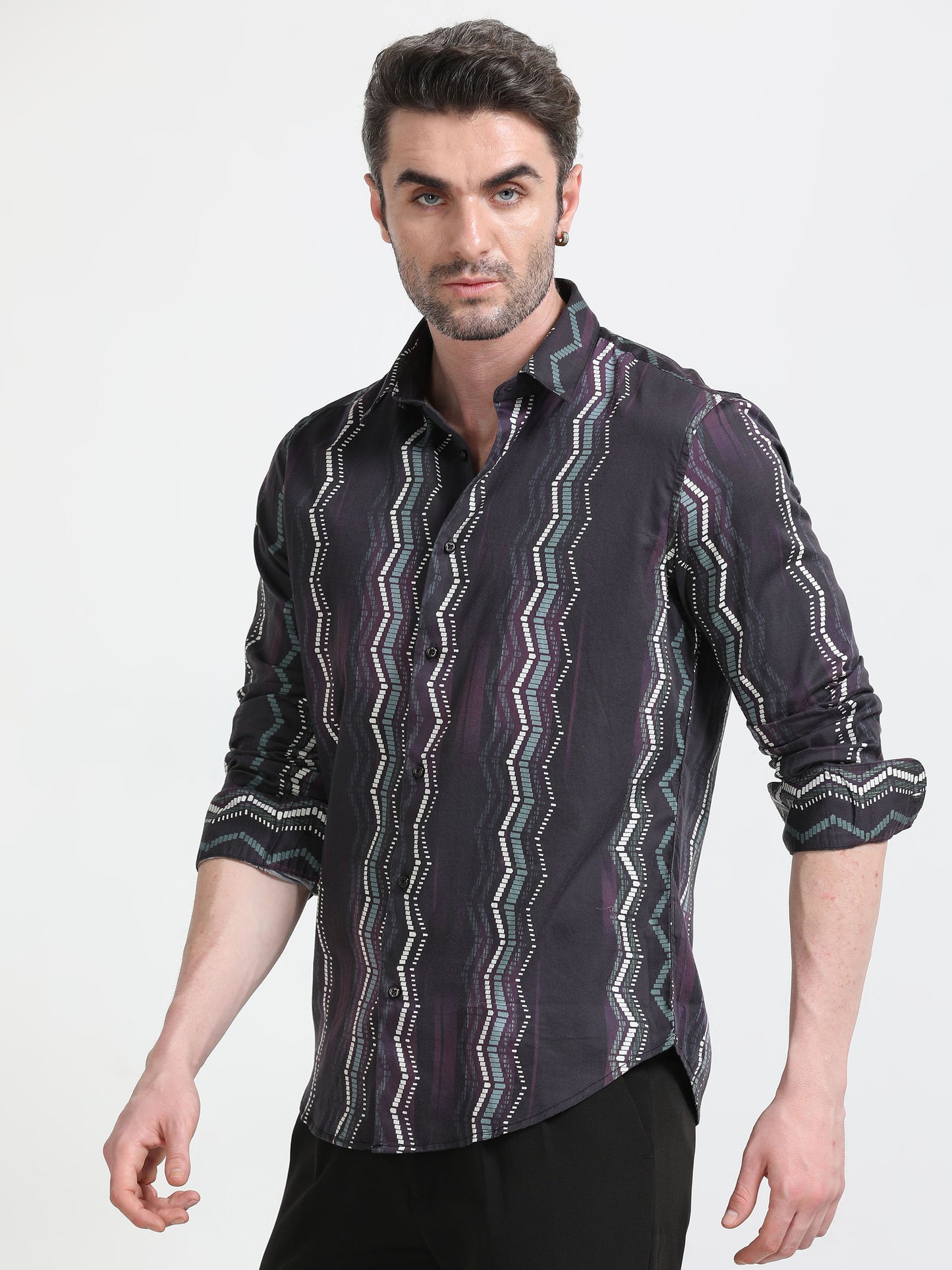 Nova Scottia Men’s casual shirt- Zigzag