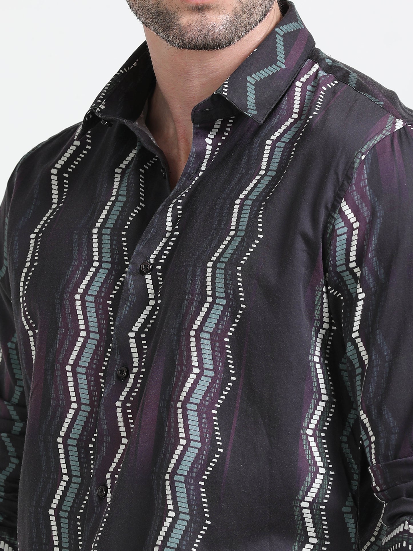 Nova Scottia Men’s casual shirt- Zigzag