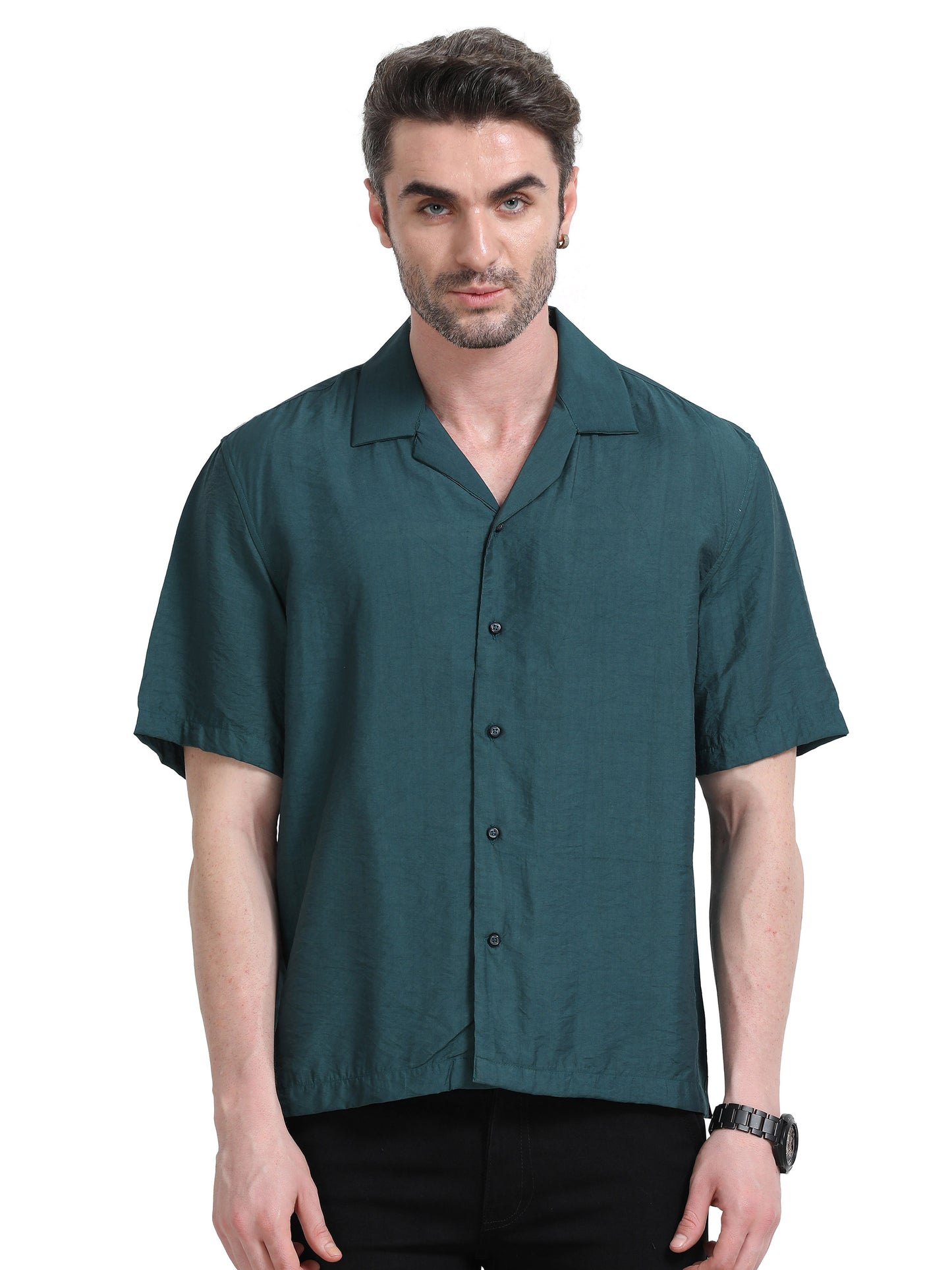 Nova Scottia Men’s Cuban collar drop shoulder Teal